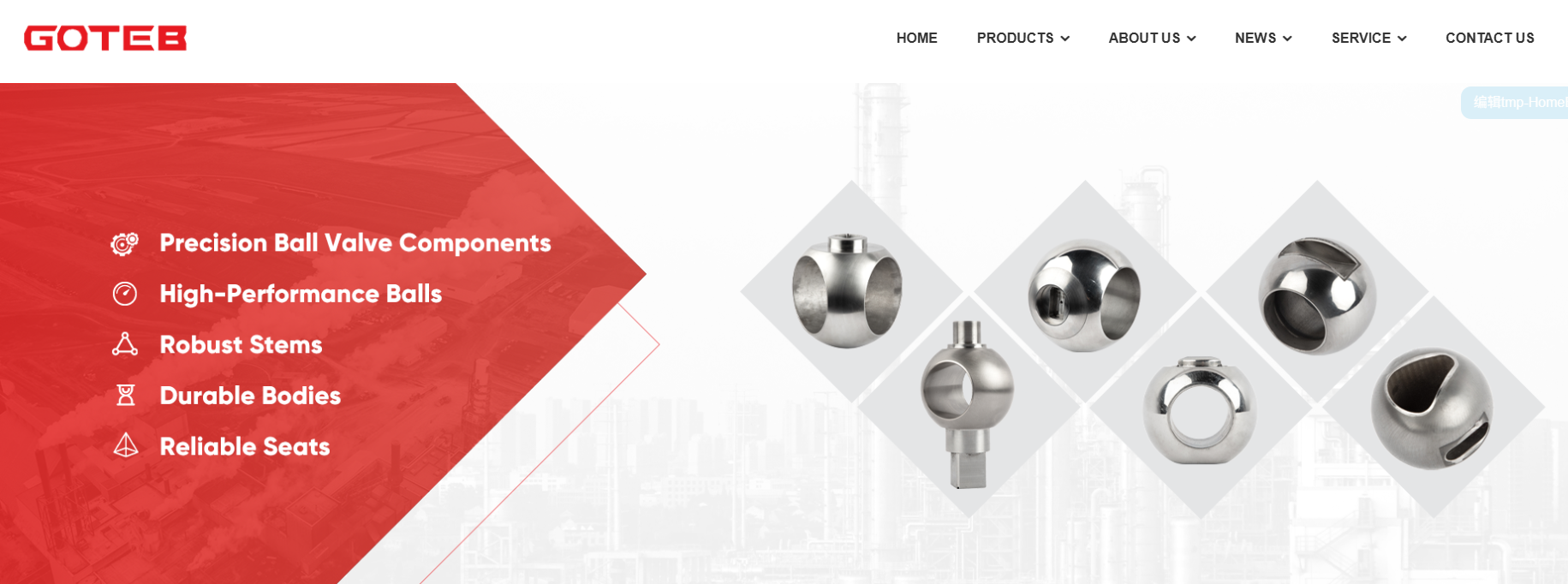 GOTEB Ball Valve Trunnion Ball